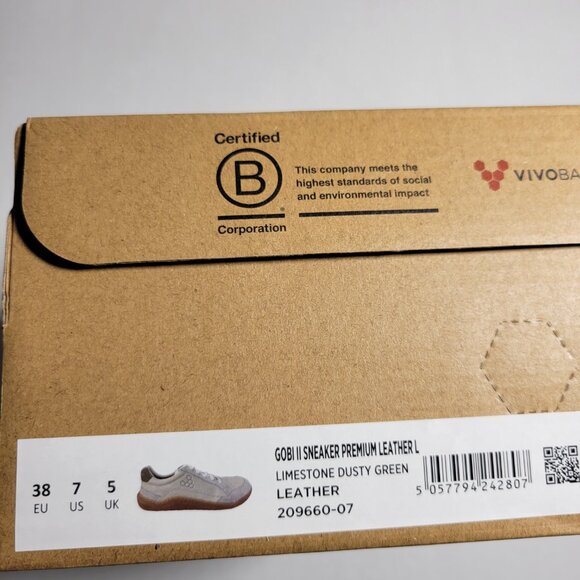 Vivobarefoot Womens Gobi II Premium Leather Sneaker in Dusty Green - Picture 6 of 13